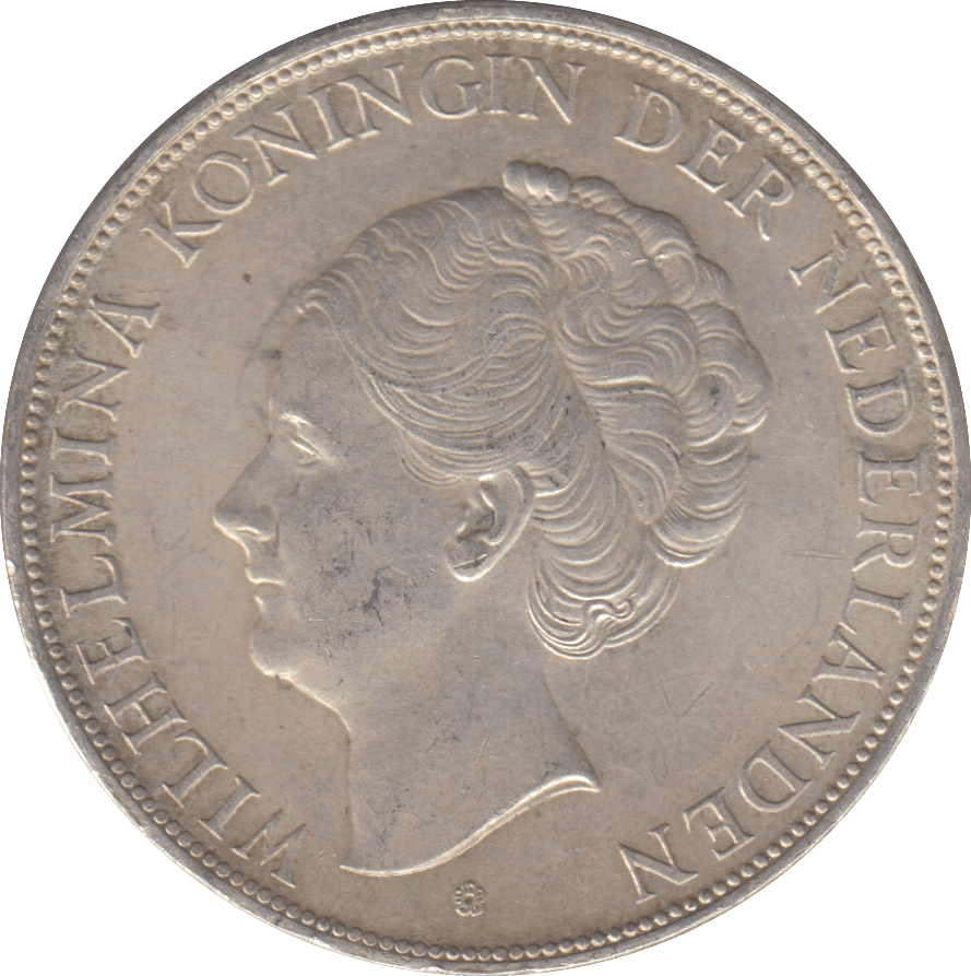 1937 NETHERLANDS SILVER 2 AND A HALF GULDEN - WOLRD SILVER COINS - Cambridgeshire Coins