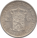 1937 NETHERLANDS SILVER 2 AND A HALF GULDEN - WOLRD SILVER COINS - Cambridgeshire Coins