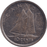 1937 SILVER 10 CENTS CANADA - SILVER WORLD COINS - Cambridgeshire Coins