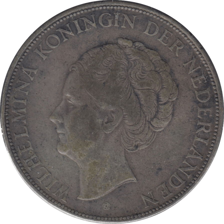 1937 SILVER 2 1/2 GUILDER NETHERLANDS - SILVER WORLD COINS - Cambridgeshire Coins