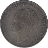 1937 SILVER 2 1/2 GUILDER NETHERLANDS - SILVER WORLD COINS - Cambridgeshire Coins
