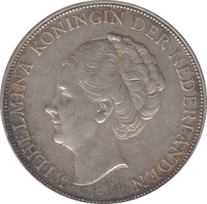 1937 SILVER 2 1/2 GUILDER NETHERLANDS - SILVER WORLD COINS - Cambridgeshire Coins