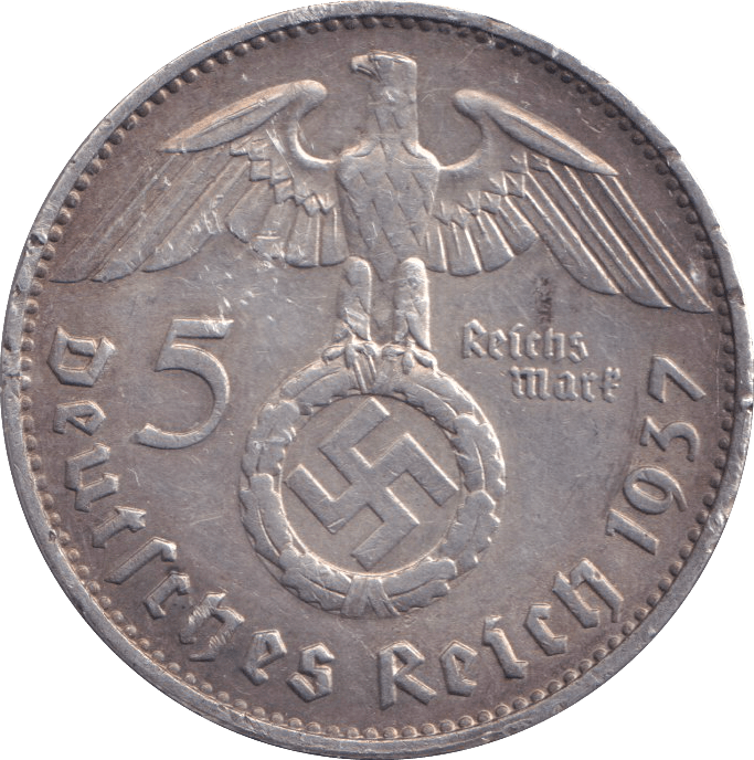 1937 SILVER 5 MARK GERMANY - WORLD COINS - Cambridgeshire Coins