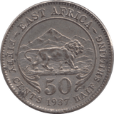 1937 SILVER 50 CENTS EAST AFRICA - SILVER WORLD COINS - Cambridgeshire Coins