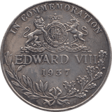 1937 SILVER COMMEMORATIVE CORONATION OF EDWARD VIII MEDALLION - MEDALS & MEDALLIONS - Cambridgeshire Coins