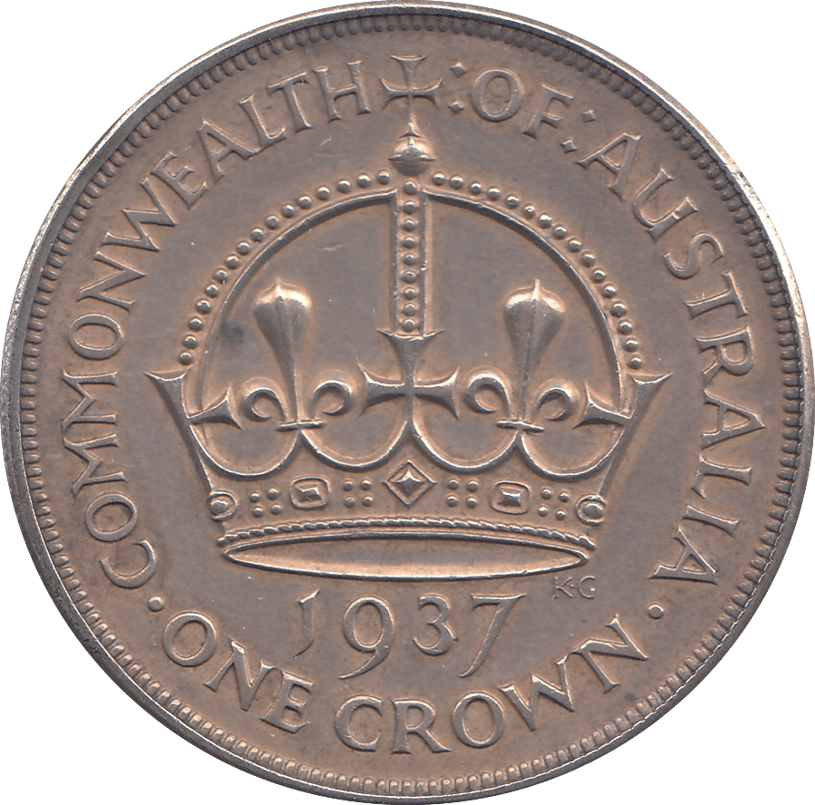 1937 SILVER CROWN AUSTRALIA - SILVER WORLD COINS - Cambridgeshire Coins
