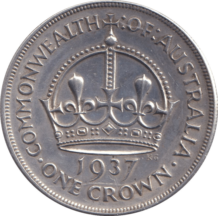 1937 SILVER CROWN AUSTRALIA - SILVER WORLD COINS - Cambridgeshire Coins