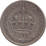 1937 SILVER CROWN AUSTRALIA - SILVER WORLD COINS - Cambridgeshire Coins