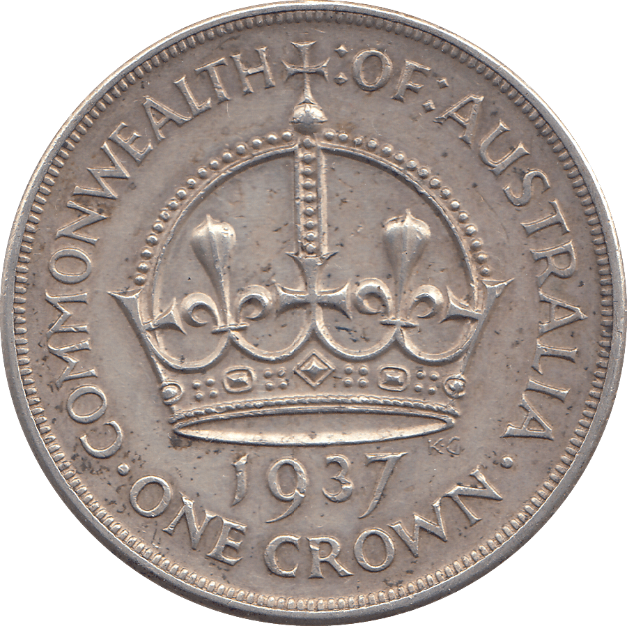 1937 SILVER CROWN AUSTRALIA - SILVER WORLD COINS - Cambridgeshire Coins