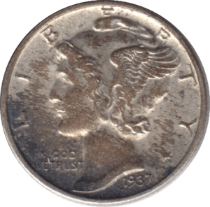 1937 SILVER DIME USA - WORLD COINS - Cambridgeshire Coins