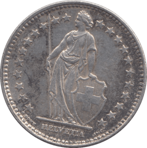 1937 SILVER SWITZERLAND 2 FRANC - SILVER WORLD COINS - Cambridgeshire Coins