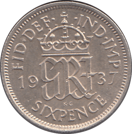 1937 SIXPENCE (EF ) - SIXPENCE - Cambridgeshire Coins