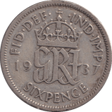 1937 SIXPENCE ( FINE ) - SIXPENCE - Cambridgeshire Coins