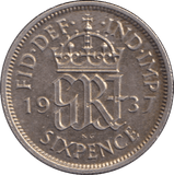 1937 SIXPENCE ( UNC ) - SIXPENCE - Cambridgeshire Coins