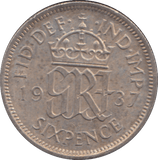 1937 SIXPENCE ( UNC ) - SIXPENCE - Cambridgeshire Coins