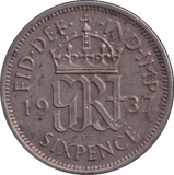 1937 SIXPENCE ( UNC ) - SIXPENCE - Cambridgeshire Coins
