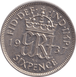 1937 SIXPENCE ( UNC ) - SIXPENCE - Cambridgeshire Coins