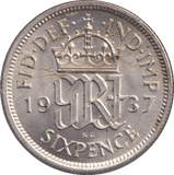 1937 SIXPENCE ( UNC ) - SIXPENCE - Cambridgeshire Coins