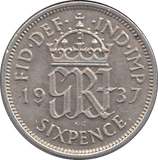 1937 SIXPENCE ( VF ) - SIXPENCE - Cambridgeshire Coins