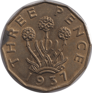 1937 THREE PENCE ( UNC ) - THREEPENCE - Cambridgeshire Coins