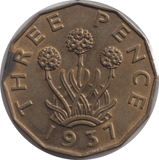 1937 THREE PENCE ( UNC ) - THREEPENCE - Cambridgeshire Coins