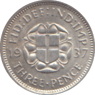 1937 THREEPENCE ( AUNC ) 2 - THREEPENCE - Cambridgeshire Coins