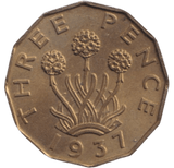 1937 THREEPENCE ( BU ) - THREEPENCE - Cambridgeshire Coins