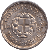 1937 THREEPENCE ( BU ) - THREEPENCE - Cambridgeshire Coins