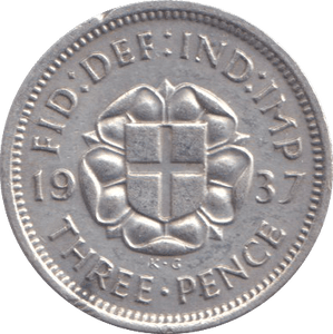 1937 THREEPENCE ( EF ) - THREEPENCE - Cambridgeshire Coins