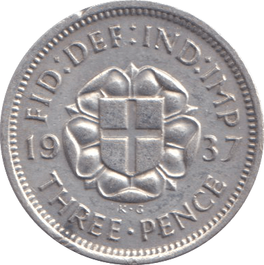 1937 THREEPENCE ( EF ) - THREEPENCE - Cambridgeshire Coins