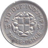 1937 THREEPENCE ( EF ) - THREEPENCE - Cambridgeshire Coins