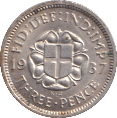 1937 THREEPENCE ( EF ) - THREEPENCE - Cambridgeshire Coins