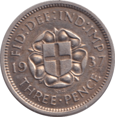 1937 THREEPENCE ( GVF ) - THREEPENCE - Cambridgeshire Coins