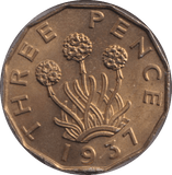1937 THREEPENCE ( UNC ) - THREEPENCE - Cambridgeshire Coins