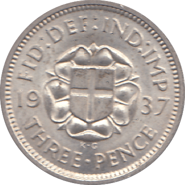 1937 THREEPENCE ( UNC ) - THREEPENCE - Cambridgeshire Coins