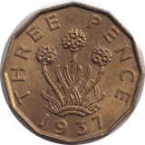 1937 THREEPENCE ( UNC ) - THREEPENCE - Cambridgeshire Coins