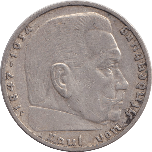 1937 TWO MARK NAZI GERMANY - SILVER WORLD COINS - Cambridgeshire Coins