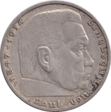 1937 TWO MARK NAZI GERMANY - SILVER WORLD COINS - Cambridgeshire Coins