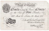 1937 WHITE FIVE POUND NOTE MARCH 22ND LONDON BANK OF ENGLAND PEPPIATT OPERATION BERNHARD B4 - £5 - £5 BANKNOTES WHITE - Cambridgeshire Coins