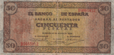 1938 50 PESTAS BANKNOTE SPAIN REF-1642 - WORLD BANKNOTES - Cambridgeshire Coins