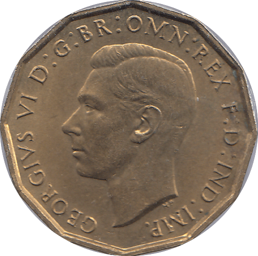 1938 BRASS THREEPENCE ( AUNC ) - THREEPENCE - Cambridgeshire Coins