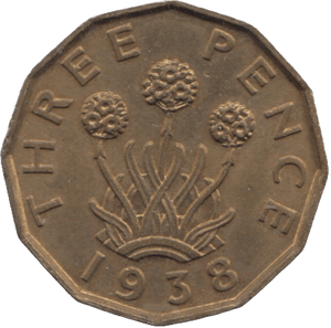 1938 BRASS THREEPENCE ( UNC ) - THREEPENCE - Cambridgeshire Coins