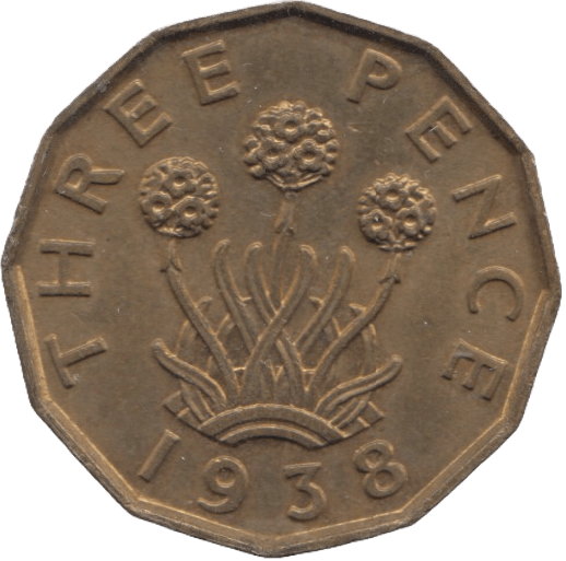 1938 BRASS THREEPENCE ( UNC ) - THREEPENCE - Cambridgeshire Coins