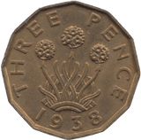1938 BRASS THREEPENCE ( UNC ) - THREEPENCE - Cambridgeshire Coins