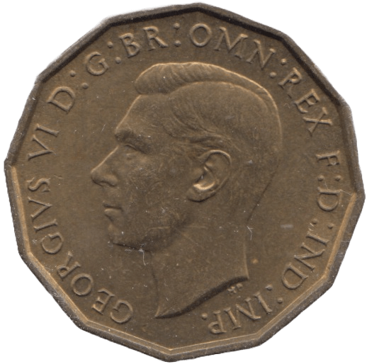 1938 BRASS THREEPENCE ( UNC ) - Threepence - Cambridgeshire Coins