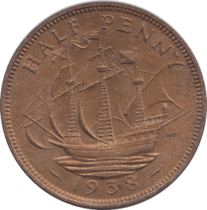 1938 HALF PENNY ( UNC ) - HALFPENNY - Cambridgeshire Coins
