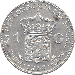 1938 NETHERLANDS 1 GULDEN - WORLD COINS - Cambridgeshire Coins