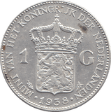 1938 NETHERLANDS 1 GULDEN - WORLD COINS - Cambridgeshire Coins