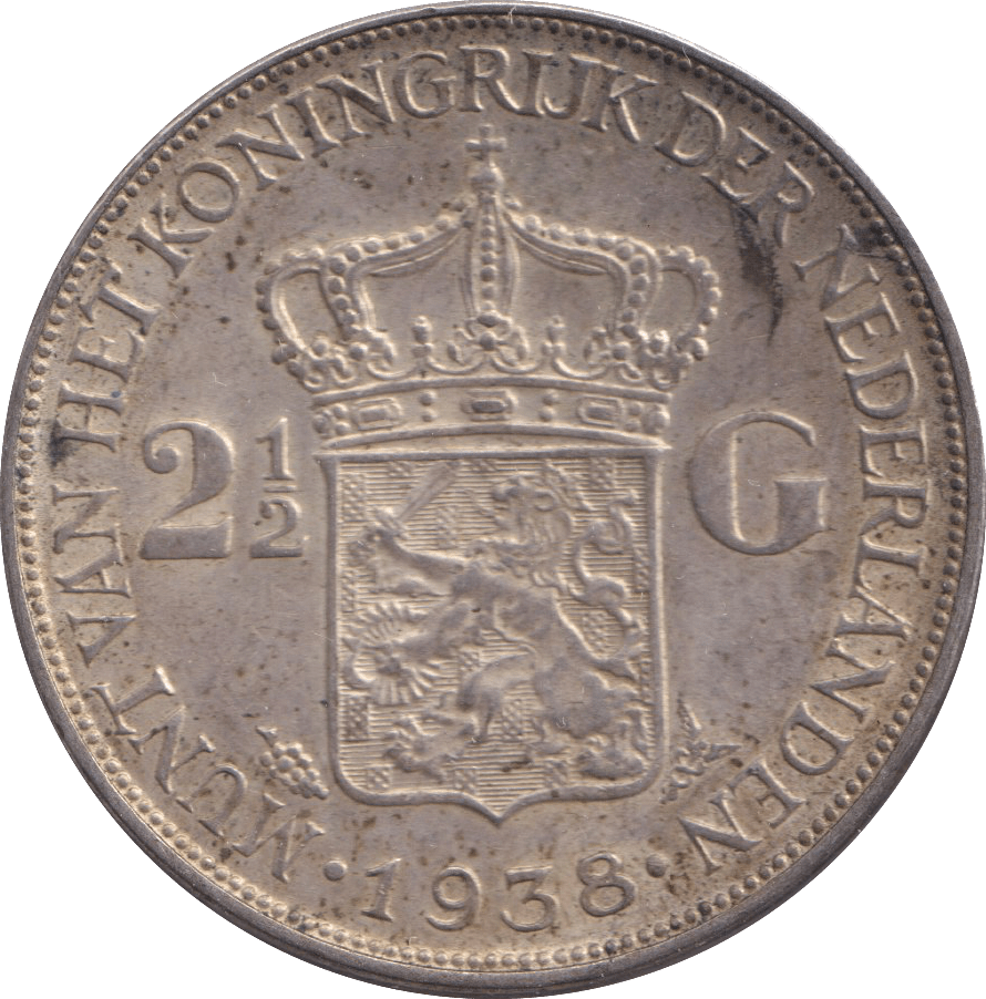 1938 NETHERLANDS 2 1/2 GULDEN - WORLD COINS - Cambridgeshire Coins