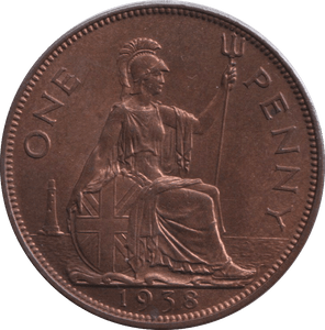 1938 PENNY ( AUNC ) - PENNY - Cambridgeshire Coins
